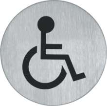 Afbeeldingen van Pictogram rvs zelfkl. 75mm Invalidetoilet