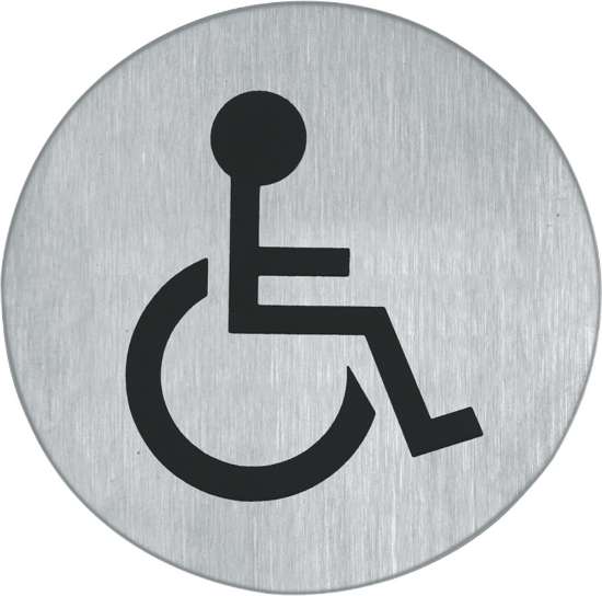 Afbeeldingen van Pictogram rvs zelfkl. 75mm Invalidetoilet
