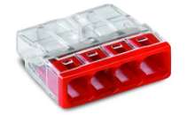 Toon details van Wago lasklem transp/rood 4-v Afbeeldingen van Wago lasklem transp/rood 4-v