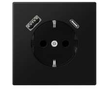 Toon details van Jung WCD RA+USB-A & USB-C 1-voudig grafietzw. Afbeeldingen van Jung WCD RA+USB-A & USB-C 1-voudig grafietzw.