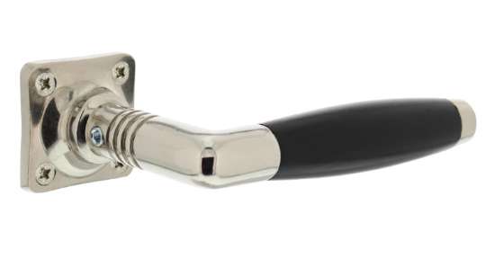 Afbeeldingen van Deurkruk Ton Basic vierk. rozet nikkel/zwart