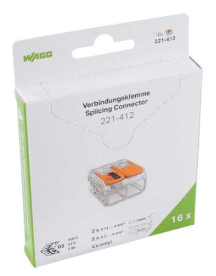 Afbeeldingen van Wago verb.lasklem 2v 0.2-4mm² blister (16)
