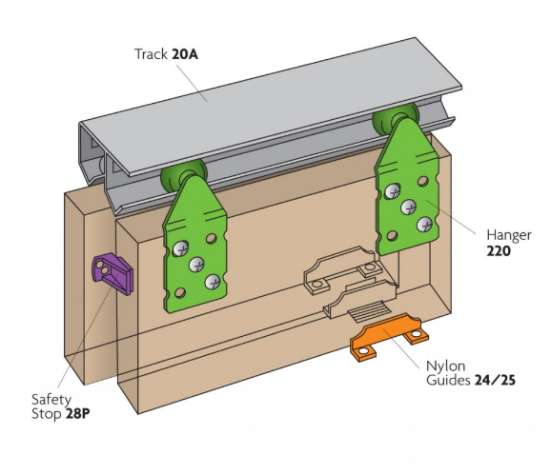 Afbeeldingen van Double Top schuif/kastdeurset 45kg W12/EU.