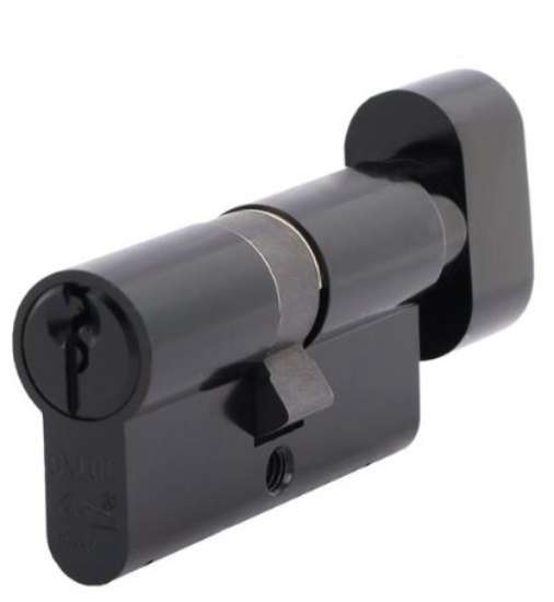 Afbeeldingen van Oxloc knop prof.cil. zwart 45/30K skg** +3sl