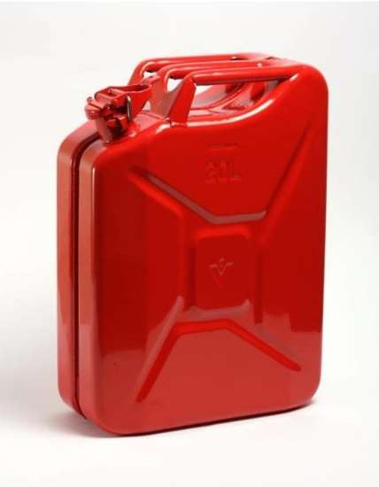 Afbeeldingen van Benzine jerrycan metaal rood  20L