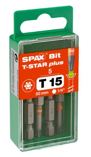 Afbeeldingen van Spax Bit Torx T15 50mm (set van 5 stuks)