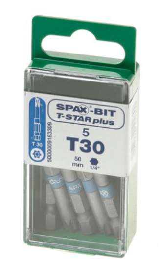 Afbeeldingen van Spax Bit Torx T30 50mm (set van 5 stuks)
