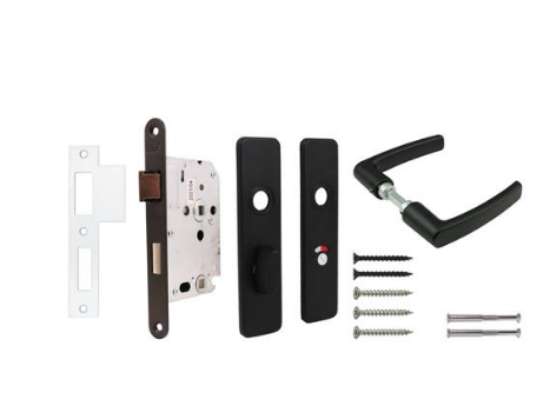 Afbeeldingen van Oxloc WC/badkamer set zwart binnendeurbeslag