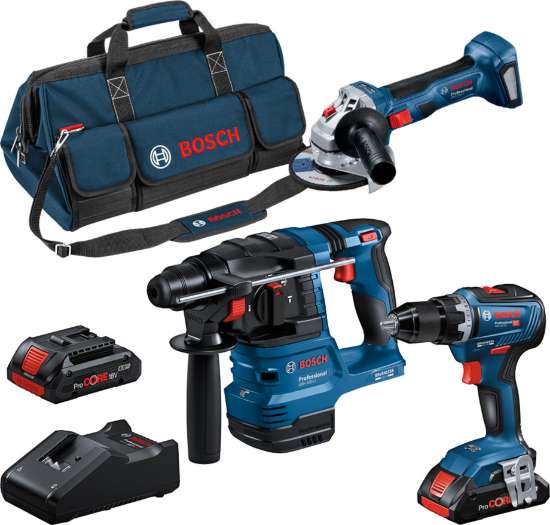 Afbeeldingen van *Bosch accu combiset 18V-4Ah 3-delig in tas