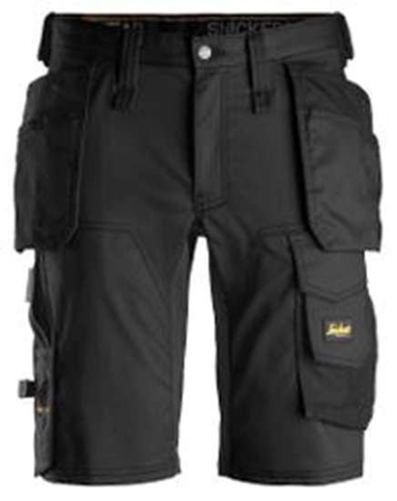 Afbeeldingen van Korte werkbroek stretch m/hols 6141 zwart 54