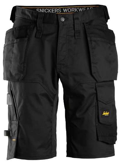 Afbeeldingen van Korte werkbroek stretch m/hols 6151 zwart 48