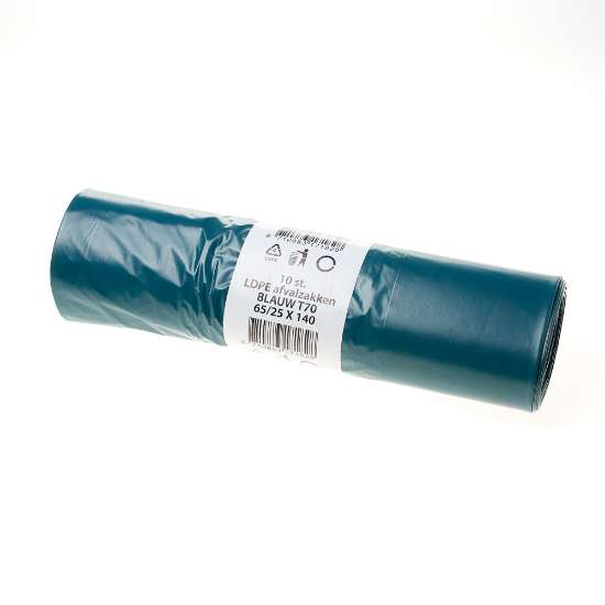 Afbeeldingen van Afvalzakken blauw 65/25x140cm 240ltr(10)