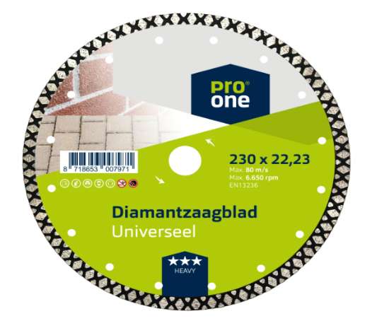 Afbeeldingen van ProOne diam.schijf heavy univ. 230/22.2